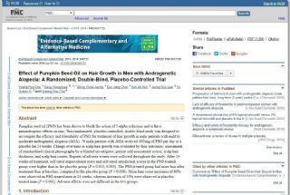 Screenshot Wirkung von Kürbiskernöl auf das Haarwachstum bei Männern mit androgenetischer Alopezie: Eine randomisierte, doppelblinde, Placebo-kontrollierte Studie