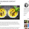 Sommerliche Kurkuma-Blumenkohl-Suppe mit Garnelen und Steirisches Kürbiskernöl g.g.A.-Topping